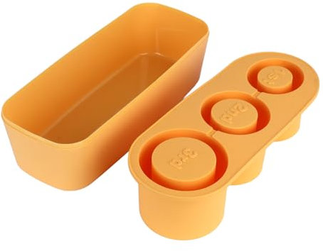 Silicone Ice Cube Tray, Ice Cube Removable Lid Spill Proof Smoothie Shaped Cylinder (Yellow)