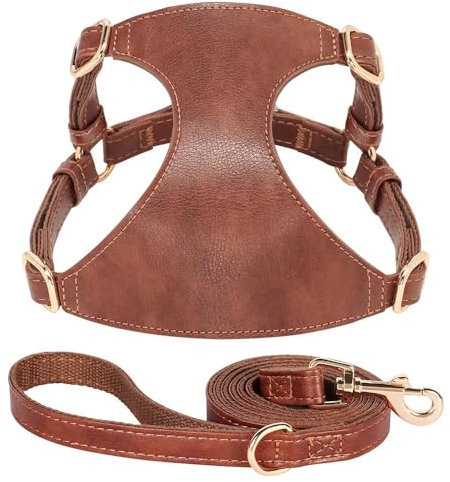 PU-Leder-Hundegeschirr, Leinen-Set Für Hunde Und Katzen, Gehtraining, Weste, Geschirr, Brustgeschirr Für Hunde Und Katzen, Traktion, 1,5 M Langes Seil Für Kleine Und Mittelgroße Hunde, Heimtierbe