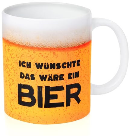 Grexenta Bier Tasse mit Spruch - Ich wünschte das wäre ein Bier 11oz, Tasse für Bierliebhaber, Vatertag cup, Tasse Papa Vatertagsgeschenk für Papa, Lustige Geschenke für Männer, Geburtstag (Gelb)