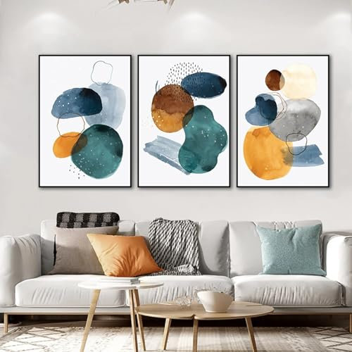 Abstrakte LeinwandBilder,Beige Kunstdruck Poster,moderne Kunst Abstrakte Poster Set,Für Wohnzimmer Wanddekoration Ungerahmt (C, 3x60x90cm, Ungerahmt)