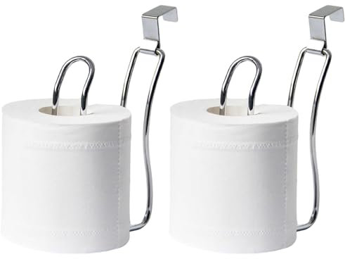 Tianher Toilettenpapierhalter ohne Bohren, 2 Pcs Silber Toilettenpapierhalter Klopapierhalter ohne Bohren Klorollenhalter WC Papier Halterung Rollenhalter Klopapierhalter für Küche und Badzimmer