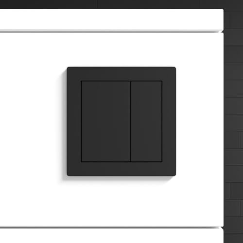 Nes Home Matt Black Square Button WC Flush Plate
