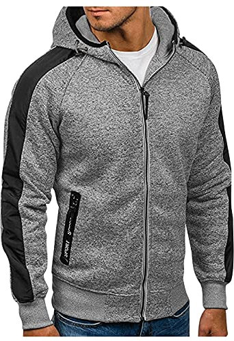 Kapuzenpullover Herren Schwarz Langarm Einfarbig Kapuzenpullover mit Kapuze Fleece Pulli Passform Plüsch Loungewear Basic Lässig Hoodie Elegant Oversize Sweatjacke Langarmshirt Fashion Strickpullover