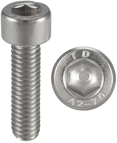 Vis INOX M10x30 mm tête cylindrique BTR Ø 10x30 mm | Vis M10 x 30mm CHC à 6 pans creux (clé allen) | Acier Inoxydable A2-70 (V2A/304) | ISO 4762 / DIN 912 : LOT DE 5 Pcs - ProRaje