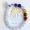 Anima Premium 7 Chakra Armband – 8mm Echte Heilsteine und Kristalle für Balance, Energie und Fülle - enthält Lotusblume und energetisierter Kraftkarte