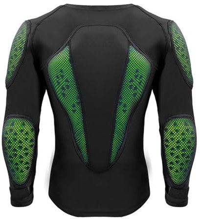 Giacca Protettiva per Il Corpo del Motociclista Camicia per Armatura da Motociclista con Protezione Forte per Spalla, Petto, Schiena, Gomito (L)