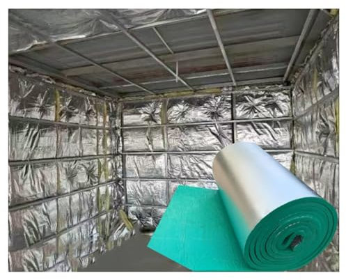 ZXCASDF Papel Aluminio Autoadhesivo Algodón con Aislamiento Acústico,Alfombrilla insonorizante for Coche,Rollo Aislante Termico,Antirruido Algodón Autoadhesivo(5MM(THK),1 * 10M (10m²))