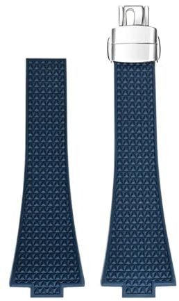 Svincoter Fluorkautschuk-Armband, passend for Tissot PRX-Serie, 35 mm, 40 mm, Butterfly-Schnalle, Schnellverschluss, FKM, Ersatz for Uhrenarmband for Männer und Frauen, 11/12 mm(Dark blue,11mm)