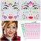 DPKOW Gesichtstattoo Eiskönigin Prinzessin Anna Kostüm Mädchen Temporäre Tattoos Karneval Kostüm Partyzubehör Motto, Glitzersteine Gesicht Prinzessin Anna Face Tattoo Schminke Karneval Frozen Anna