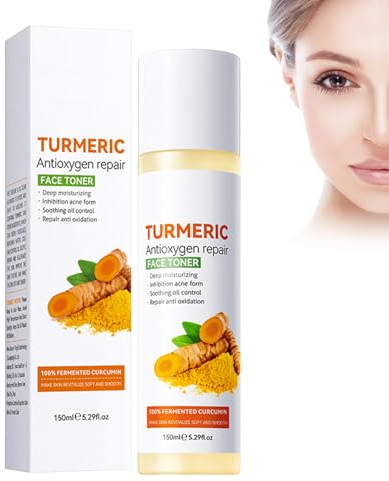 Eazerom 09 Kurkuma Toner,150ml Turmeric-Toner | für Hautschutz und Feuchtigkeitsspendung,Kurkuma Gesichtstoner,Verdunkelndes Tiefe Hydratation, Straffend