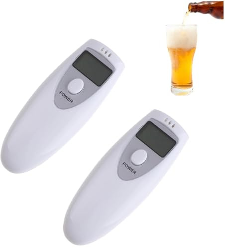 2 Pièces Alcootest Ethylotest Electronique avec Ecran LCD, Testeur Alcool Électronique, Testeur Degré Alcool, Testeur Alcool Numérique Portable, Alcootest Numérique pour Conducteurs, Usage Domestique