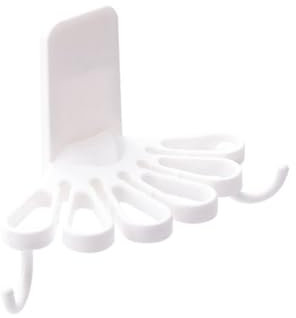 Muuoeou Küchenlappenständer in Blumenform mit Haken, Aufbewahrungsorganisator, Wandmontage, Ohne Bohren, Spachtel, Handtuchregal A