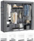 Stoffschrank, Faltbarer Kleiderschrank 45x170x175cm, mit Kleiderstange, Ablagen und Seitentaschen, Viel Platz,Kleiderschrank für Umkleideräume, Schlafzimmer, Aufbewahrung, Kleiderorganisation, Grau