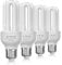 BrightArk 4 Pack Energy Saving Light Bulbs 11W Screw in E27 ES CFL Low Energy Light Bulbs 11W=60W, Daylight White 6500K 3U CFL Compact Fluorescent Stick Bulbs, Non-Dimmable