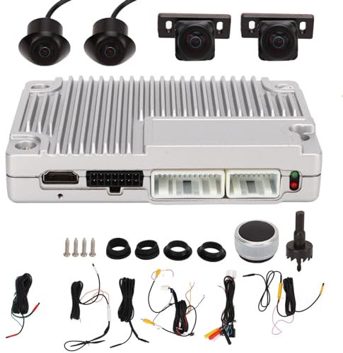 360° Surround View System 1080P Parking Monitoring 170° Wide Angle 4 Way Camera 3D DVR for Autos with 4 Glass HD Lenses and Light Suppression Technology for Safe Driving