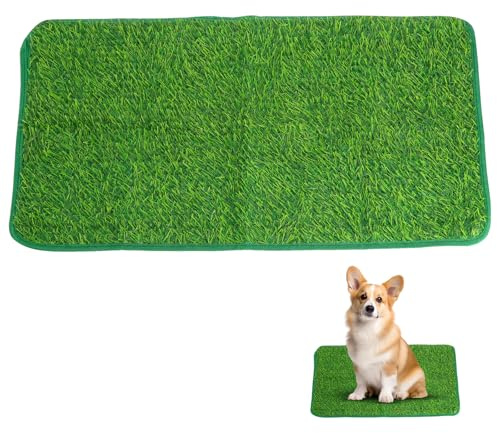 Kunstrasen Hundetoilette, 46 x 70 cm Hundeklo für Zuhause, Waschbar, rutschfest, Welpentoilette für Welpen Indoor Balkon Garten
