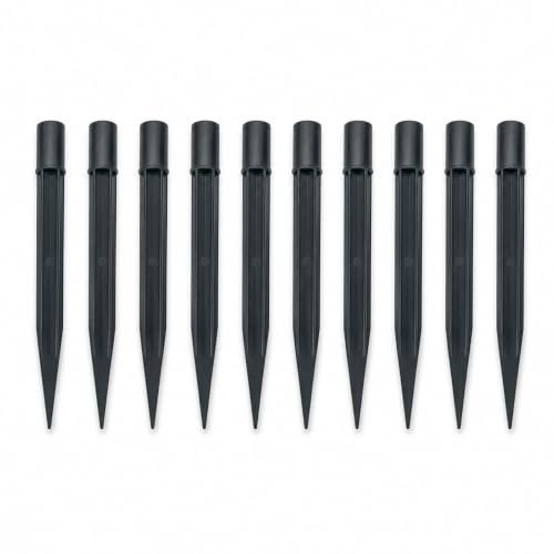 YouXunGS 10 Pack Solar Torch Light Replacement Ground Spikes, Plastic Lawn Light Stakes, Landscape Light Holder Stakes for Yard Pathway Lamps