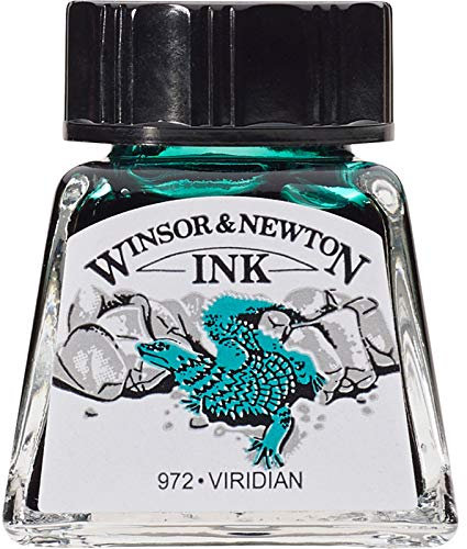 Winsor & Newton Drawing Ink Tinta de Dibujo, Verde (Viridian), 14ml