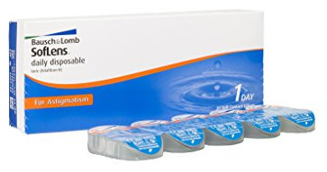 Bausch + Lomb SofLens daily disposable Toric Tageslinsen, torische Kontaktlinsen, weich, 30 Stück BC 8.6 mm / DIA 14.2 / CYL -1.75 / Achse 90 / -9 Dioptrien