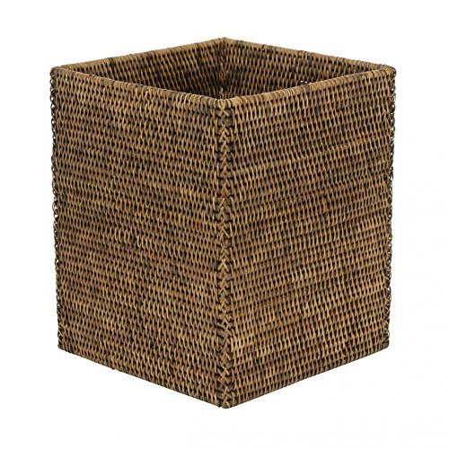 Decor Walther Basket Papierkorb quadratisch - Rattan braun - 25 x 25
