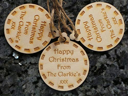 Personalised Wooden Christmas tree decorations ~ Baubles ~ any message ~ bespoke