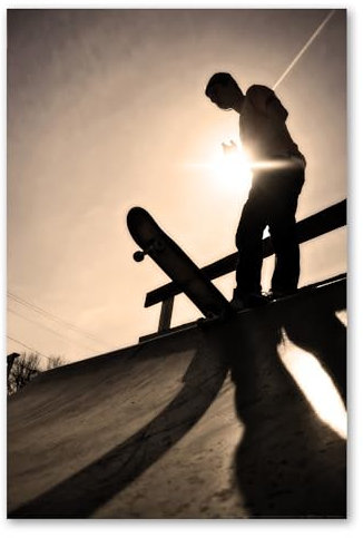 Postereck - 0173 - Skater, Halfpipe Sport Extrem Funsport Skateboard - Wandposter Fotoposter Bilder Wandbild Wandbilder - Poster - 4:3-61,0 cm x 45,5 cm