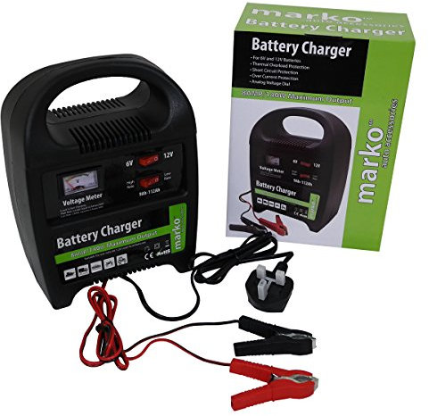 Marko Auto Accessories 8AMP 6V/12V Heavy Duty Vehicle Battery Charger Car Van Compact Portable Electric