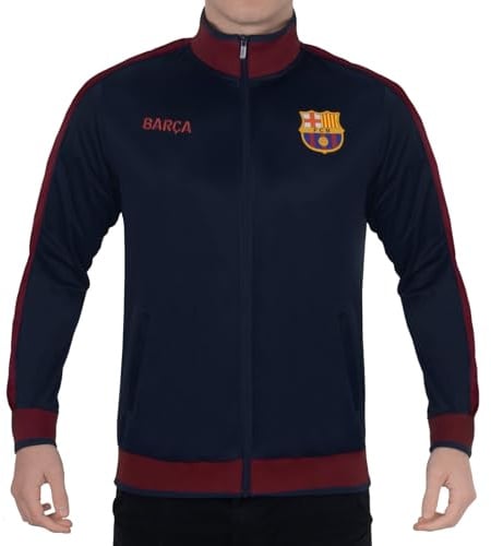 FC Barcelona Official Football Gift Mens Retro Track Top Jacket Navy XXL