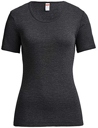 con-ta Conta Thermo Kurzarm Shirt, T-Shirt mit natürlicher Baumwolle, wärmende Unterwäsche für Damen, Rundhalsausschnitt, Damenbekleidung, in Farbe Marine Melange, Größen: 36/XS - 50/4XL