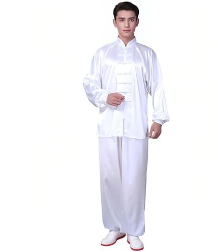 Andux Chinesische Tai Chi Kung Fu Anzüge Unisex SS-TJF01 | Enthält Langarmhemd und Hose, Koreanische Seide, Weich und Bequem, für die Freizeit im Alltag, Sport, Themenpartys, Cosplay