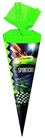 Schultüte / Zuckertüte / Länge: 25cm / rund / Sportcar