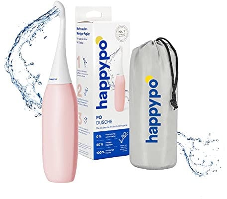 HappyPo Bidet de voyage original en plusieurs couleurs Connu de la télévision - Bidet wc portable et pulvérisateur de toilette portable - Bidet de voyage avec sac pour une hygiène optimale
