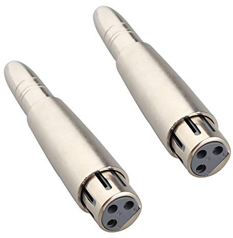 Jopto 2 Conectores XLR Hembra a 6,35 mm Hembra Balanceado Jack Socket De Estéreo De Audio Micrófono De Micrófono De Audio Estéreo De XLR a Adaptador