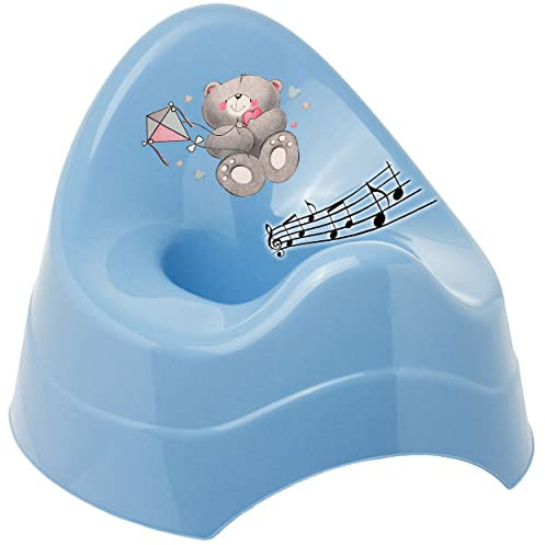 alles-meine.de GmbH Musik & Sound - Töpfchen/Nachttopf/Babytopf - blau Tiere - Teddybär - Teddy Bieco - Melody - mit großer Lehne + Spritzschutz - Babytöpfchen/Kinderto..