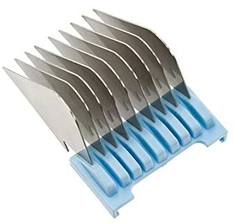 Moser Gegenkamm aus Edelstahl, rutschfest, 25 mm - Haarschneider-Aufsatz für Männer, Friseure, 25 mm lang, Blau