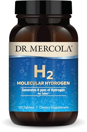 Dr. Mercola H2 Molecular Hydrogen Dietary Supplement, 90 Servings (90 Tablets), Non GMO, Gluten Free, Soy Free