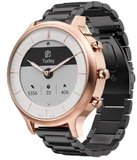 LvBu Armband Kompatibel mit Fossil Charter HR, Classic Edelstahl Uhrenarmband für Fossil Charter HR Hybrid Smartwatch (Schwarz)