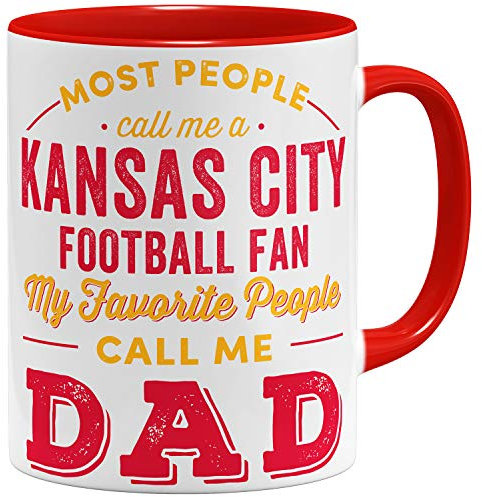 OM3® Kansas City Fan Mug | Ceramic Mug | American Football Mug | 11 oz 325 ml | Printed on Both Sides | Red