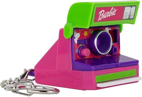Mini Appareil Photo rétro Barbie Polaroid au Monde, Mesure Seulement 3,8 x 5,7 x 4,4 cm avec Son, Film simulé et Un Bouton d'obturation Rouge cliquable, à partir de 8 Ans