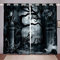 Tenda per finestra a tema Halloween per ragazzi strega foresta oscuranti in gotico scuro per camera da letto spaventoso Halloween notte oscuramento termiche W46* L72,2 pannelli set