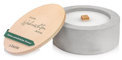 Betonfeuer® - Das Original der Beske-Manufaktur | Modell 'Taal' | Ø25cm mit Dauerdocht | Wiederbefüllbare Fackel | Unendliche Brenndauer | Recycling von Kerzenwachs (ohne Nachfüllwachs)