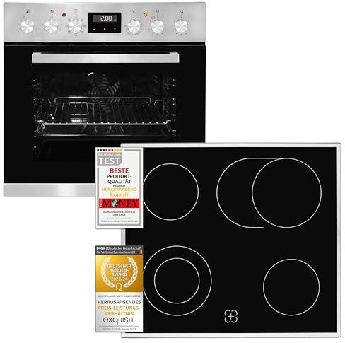 Exquisit EHE 157-2 URBZ-Set Einbauherd | 59 L Backofenvolumen | Edelstahl