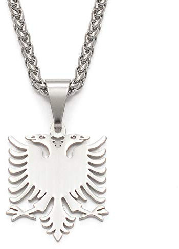 SHIZHEN Albanischer Adler Anhänger Amulett Halskette Albanischer Schmuck, Männer und Frauen ethnischen Stil-50cm oder 19,7 Zoll