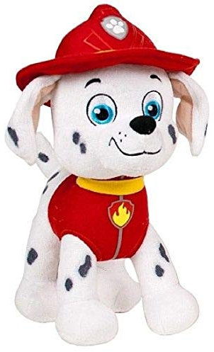 Plüsch, kompatibel zu Paw Patrol, 1x Kuscheltier für Kinder 19cm Welpe TV Serie | Plüschtier | Geschenk für Kinder | Mädchen | Jungen | (Marschall)