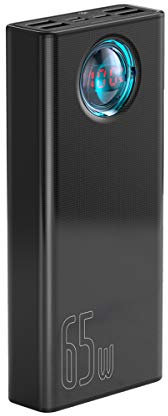 Baseus Portable Power Bank 30000mAh, 65W PD USB C Fast Battery Pack Charger, 5 Output Port Portable Charger Battery for iPhone 14, MacBook, iPad Pro, Laptop, Samsung, Nintendo Switch and More (White)