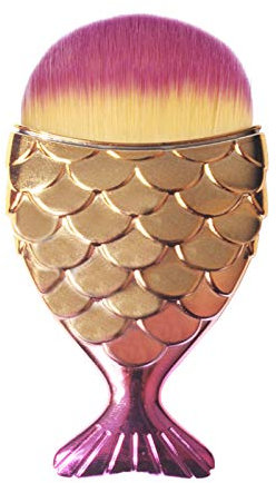 Sonew Fishtail Foundation Brush, Nagel Reinigungsbürste für Nail Art, Staubpulver Entferner, Kunstfaserbürste + ABS, Nagelbürste
