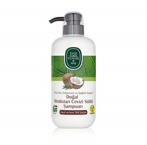 EYÜP SABRİ TUNCER 1923 Natural Coconut milk VEGAN Shampoo 600ml (for weak and fine hair)- Pet Bottle