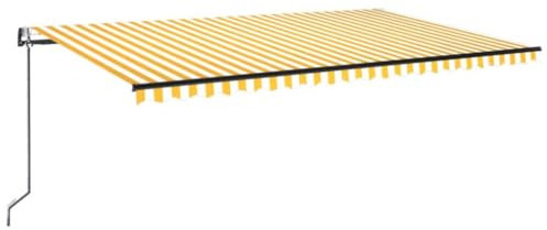 vidaXL Tenda da Sole Retrattile Automatica 500x300cm Giallo e Bianco
