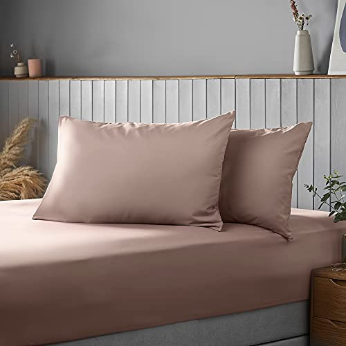 Silentnight Supersoft Olive Pillowcase Pair - Cosy & Comfortable Delicate Smooth Touch - Easy Care Microfibre - Stylish & Modern Bed Pillow Case Protector 2 Pack, Retain Shape & Colour, Pink