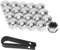 DIYWORK Car Wheel Nut Cap Hub Bolt Cover Dust and Rust Protection Gloss Chrome 19mm 20pcs/set (Silver)